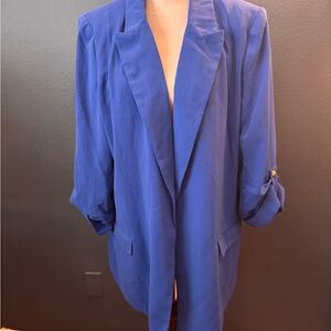 Tahari Royal Blue Relaxed Blazer Jacket
